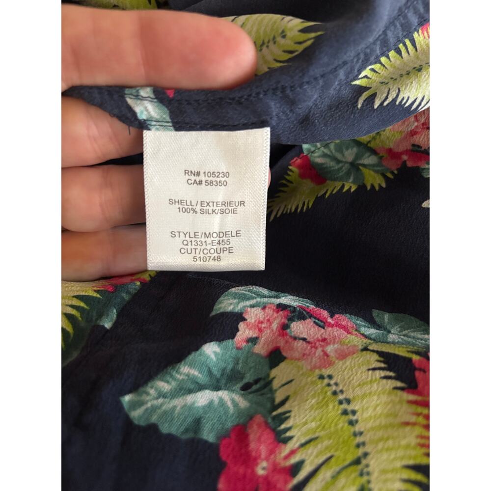 Equipment Femme Sleeveless Blue Floral Silk Blouse Top Size XS - Picture 9 of 10